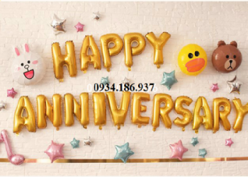 Set bóng trang trí kỉ niệm Happy Anniversary